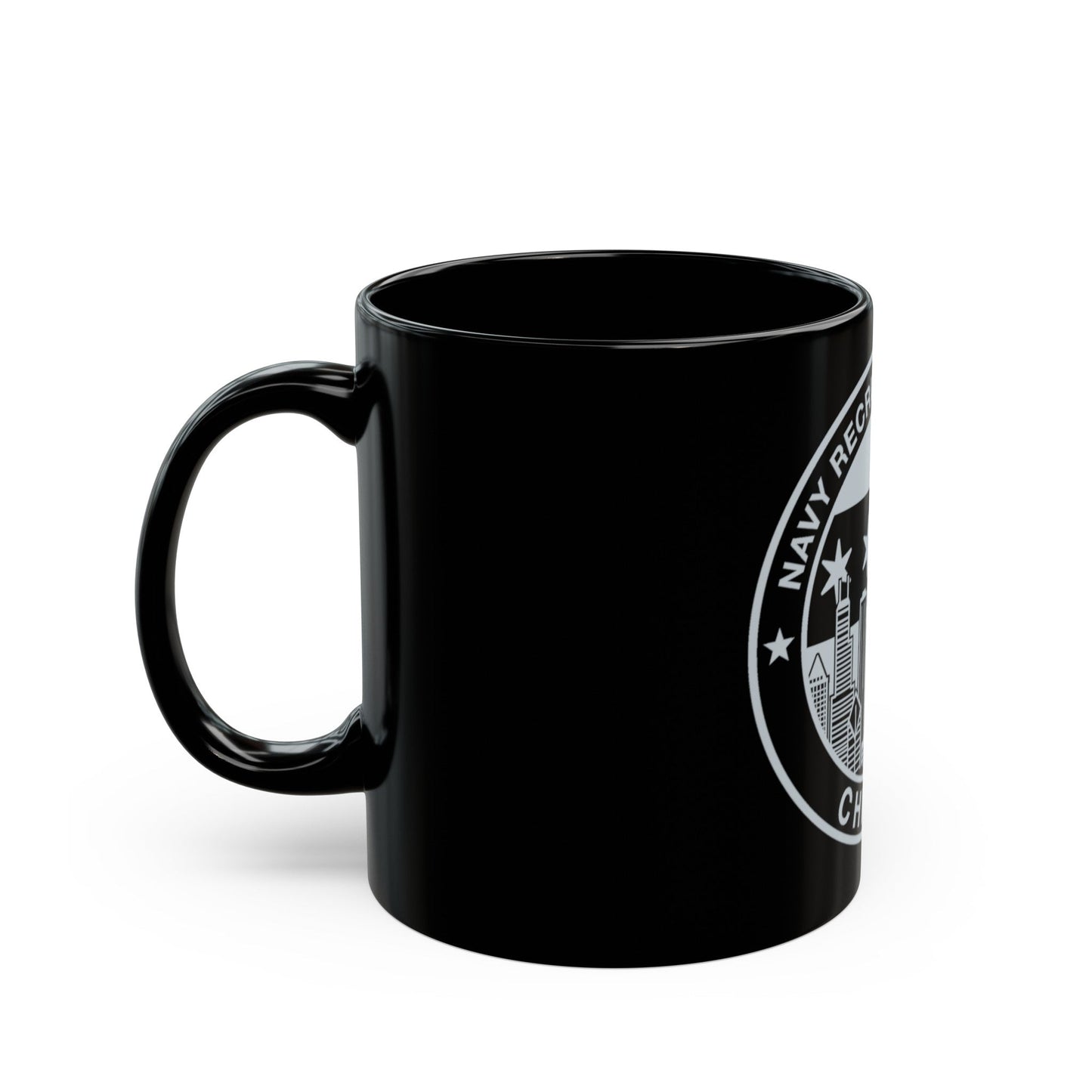 Naval Recruiting District Chicago (U.S. Navy) Black Coffee Mug-The Sticker Space