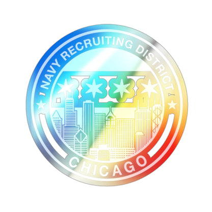 Naval Recruiting District Chicago (U.S. Navy) Holographic STICKER Die-Cut Vinyl Decal-2 Inch-The Sticker Space