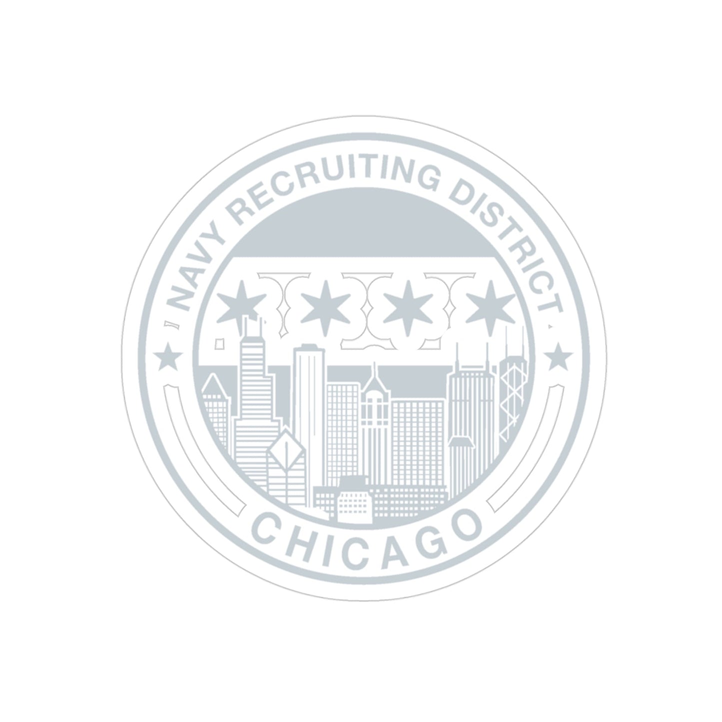 Naval Recruiting District Chicago (U.S. Navy) Transparent STICKER Die-Cut Vinyl Decal-3 Inch-The Sticker Space