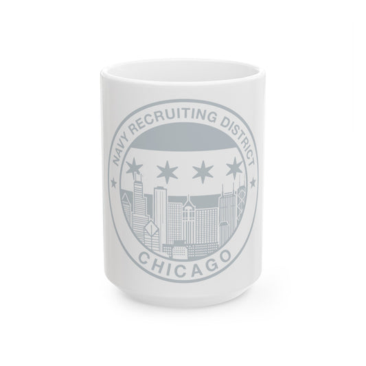 Naval Recruiting District Chicago (U.S. Navy) White Coffee Mug-15oz-The Sticker Space