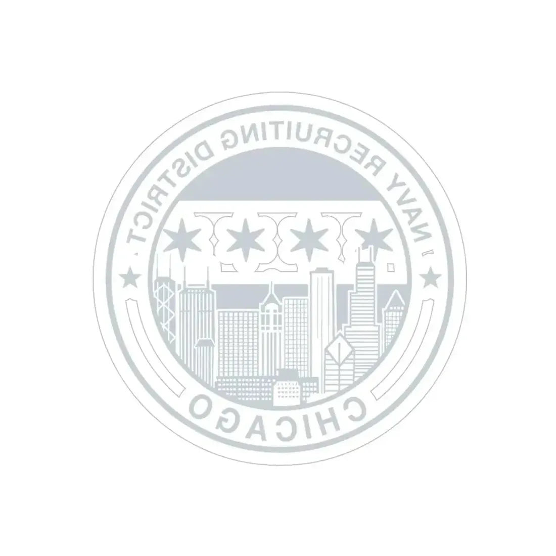 Naval Recruiting District Chicago (U.S. Navy) REVERSE PRINT Transparent Die-Cut STICKER 6 Inch Die-Cut Transparent - The Sticker Space