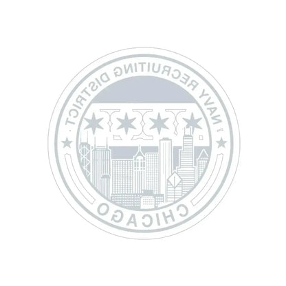 Naval Recruiting District Chicago (U.S. Navy) REVERSE PRINT Transparent Die-Cut STICKER - The Sticker Space