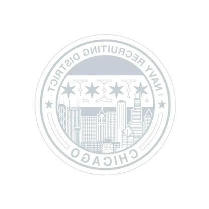 Naval Recruiting District Chicago (U.S. Navy) REVERSE PRINT Transparent Die-Cut STICKER - The Sticker Space