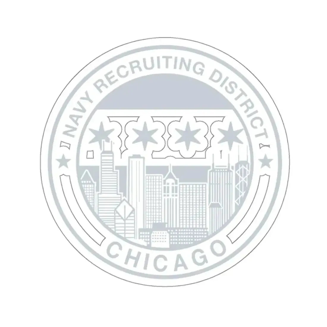 Naval Recruiting District Chicago (U.S. Navy) STICKER Vinyl Kiss-Cut Decal 3 Inch White - The Sticker Space