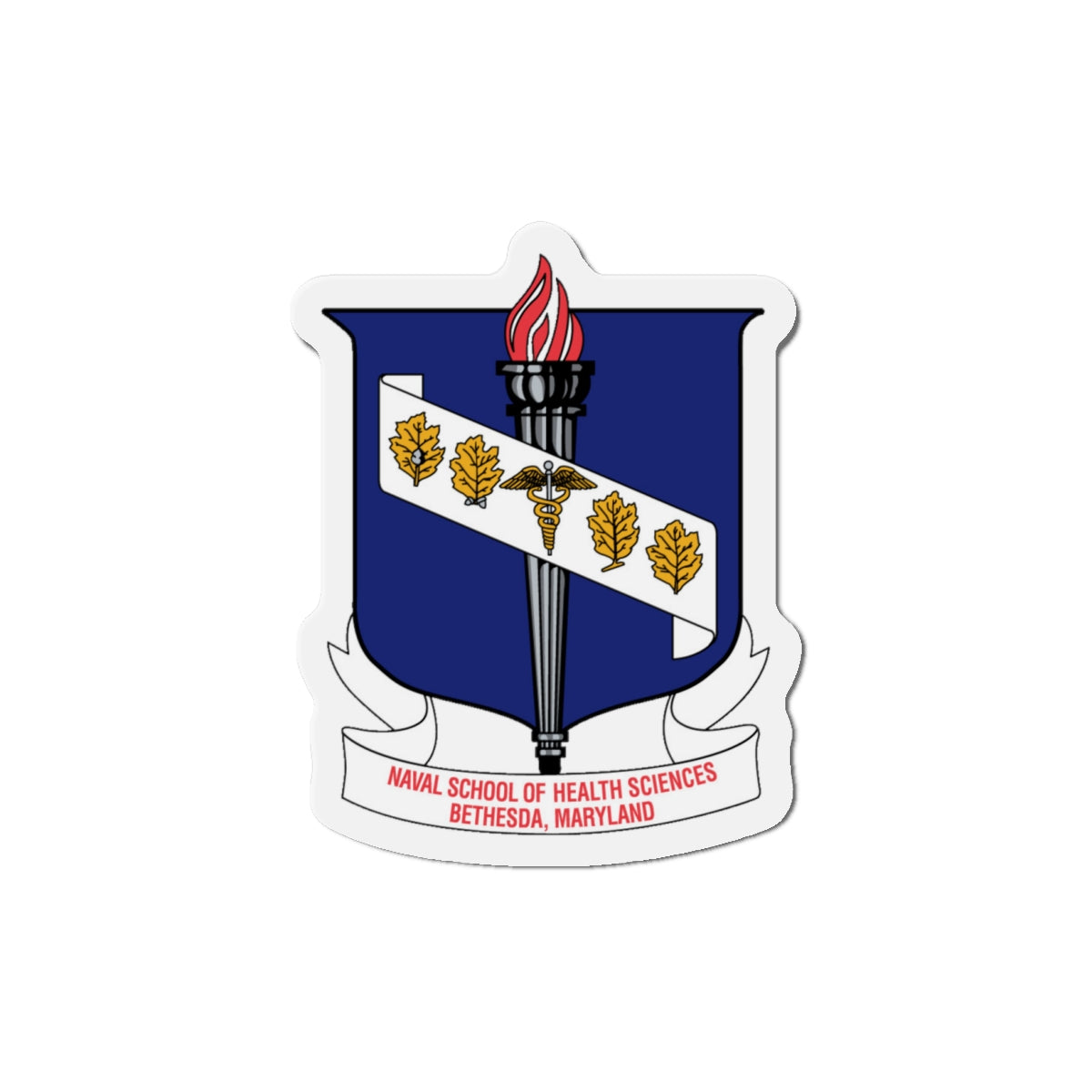 Naval School Of Health Science Bethesda Maryland (U.S. Navy) Die-Cut Magnet-4" x 4"-The Sticker Space