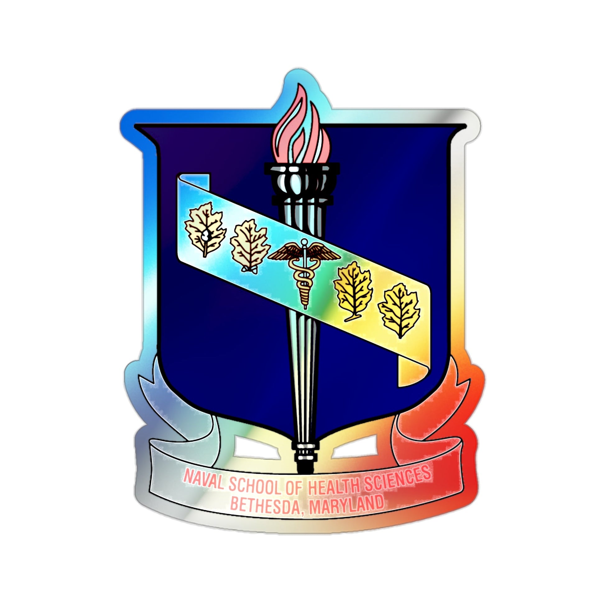 Naval School Of Health Science Bethesda Maryland (U.S. Navy) Holographic STICKER Die-Cut Vinyl Decal-2 Inch-The Sticker Space