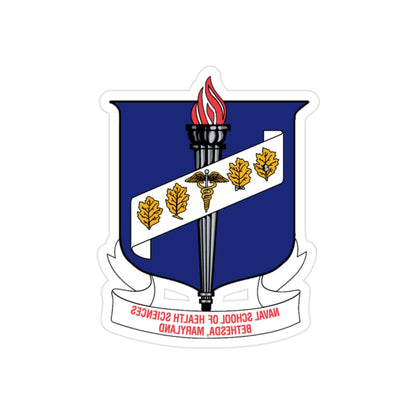 Naval School Of Health Science Bethesda Maryland (U.S. Navy) REVERSE PRINT Transparent STICKER-2" × 2"-The Sticker Space