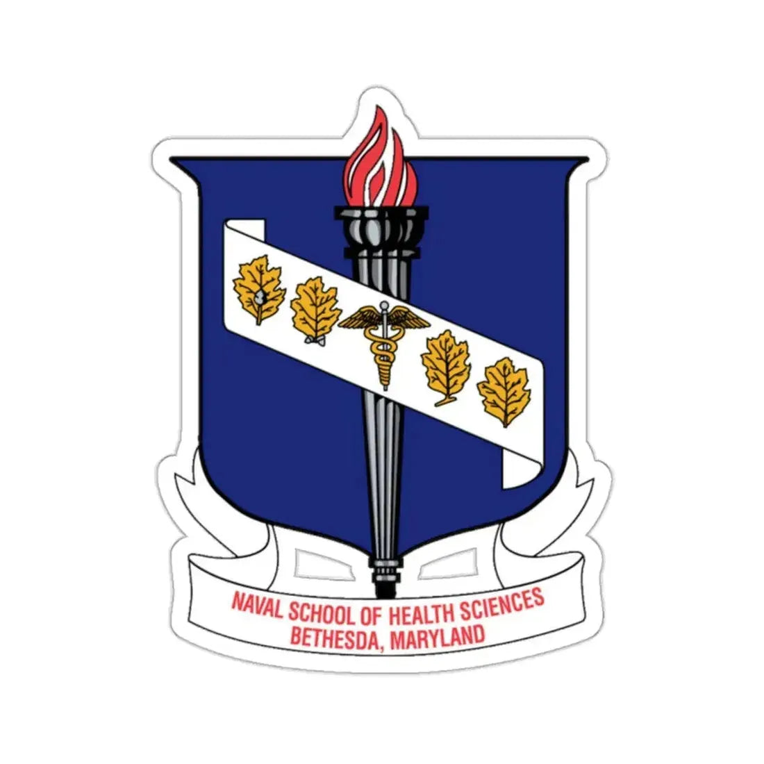 Naval School Of Health Science Bethesda Maryland (U.S. Navy) STICKER Vinyl Kiss-Cut Decal 2 Inch White - The Sticker Space