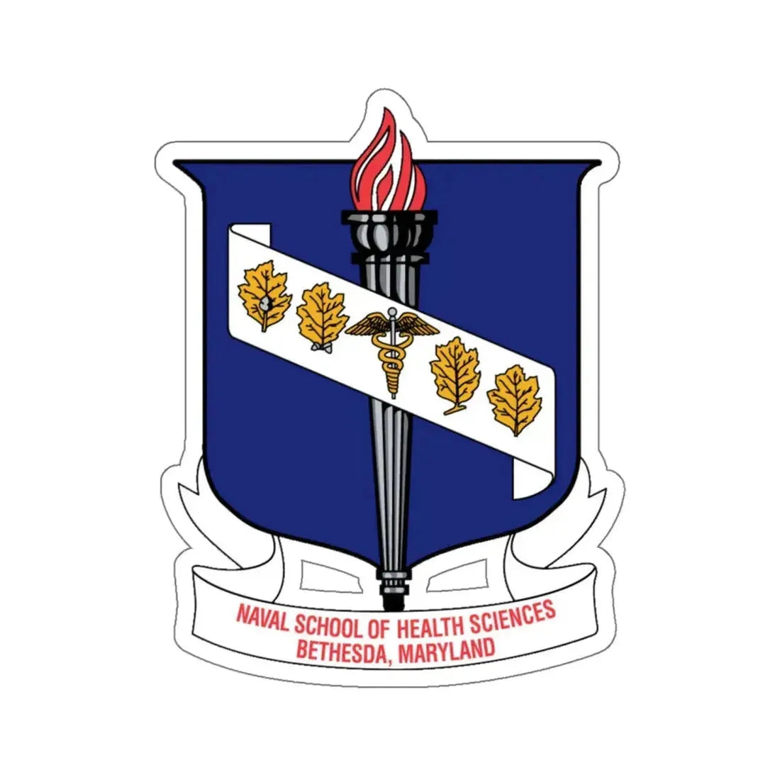 Naval School Of Health Science Bethesda Maryland (U.S. Navy) STICKER Vinyl Kiss-Cut Decal 6 Inch White - The Sticker Space