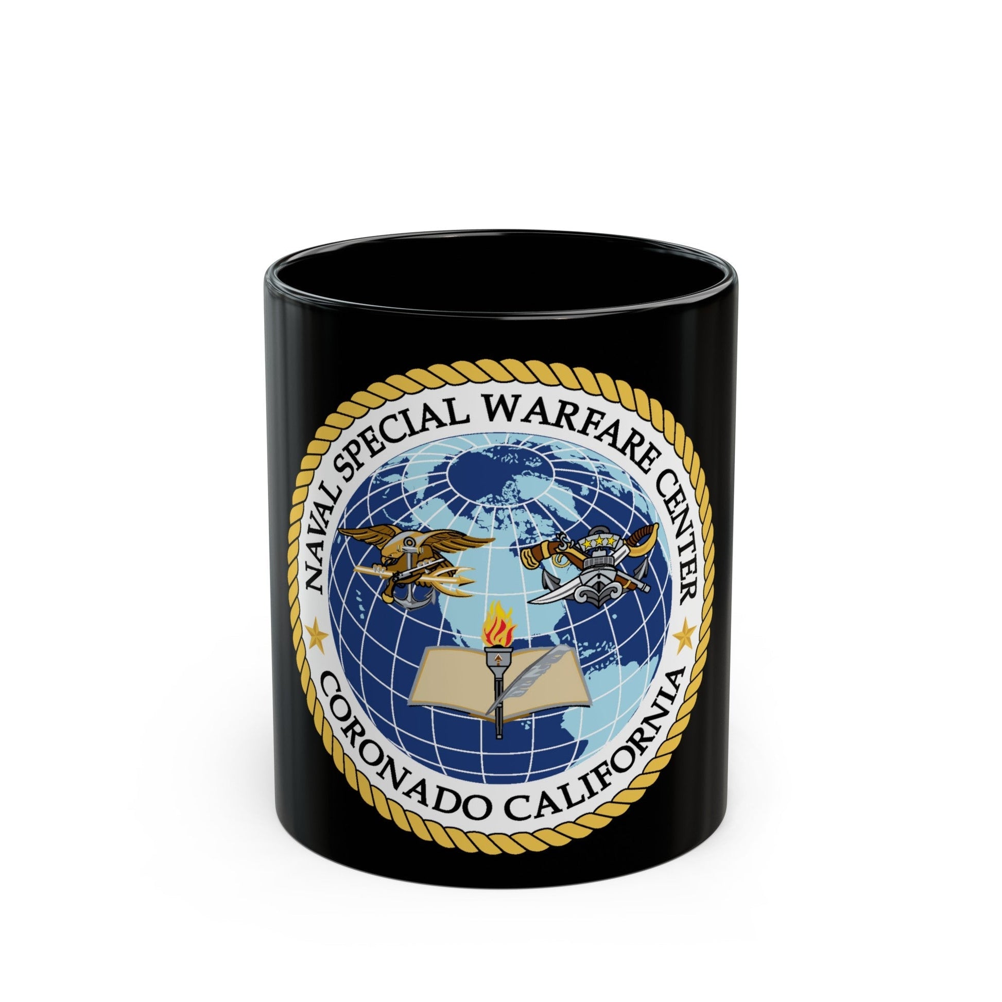 Naval Special Warfare Center Coronado CA (U.S. Navy) Black Coffee Mug-11oz-The Sticker Space