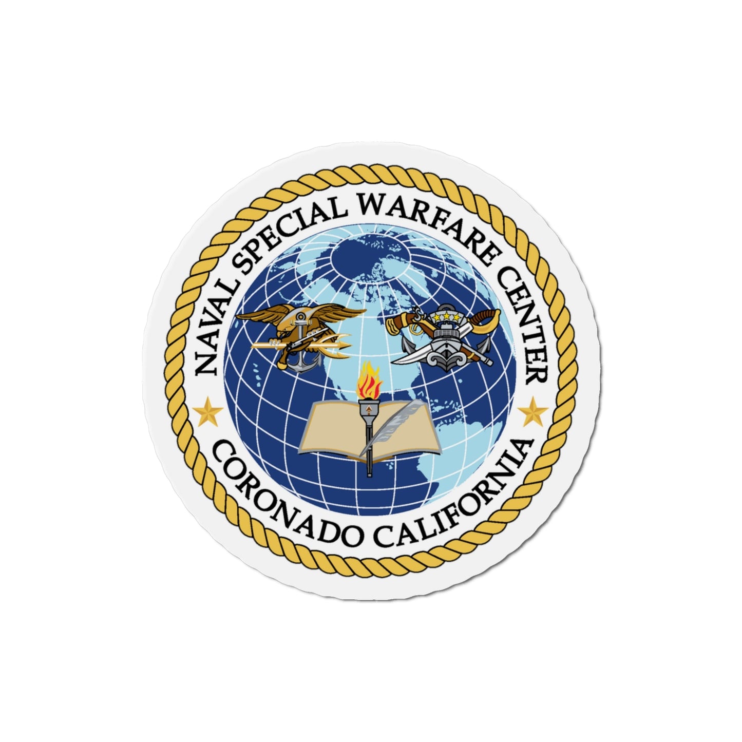 Naval Special Warfare Center Coronado CA (U.S. Navy) Die-Cut Magnet-3" x 3"-The Sticker Space