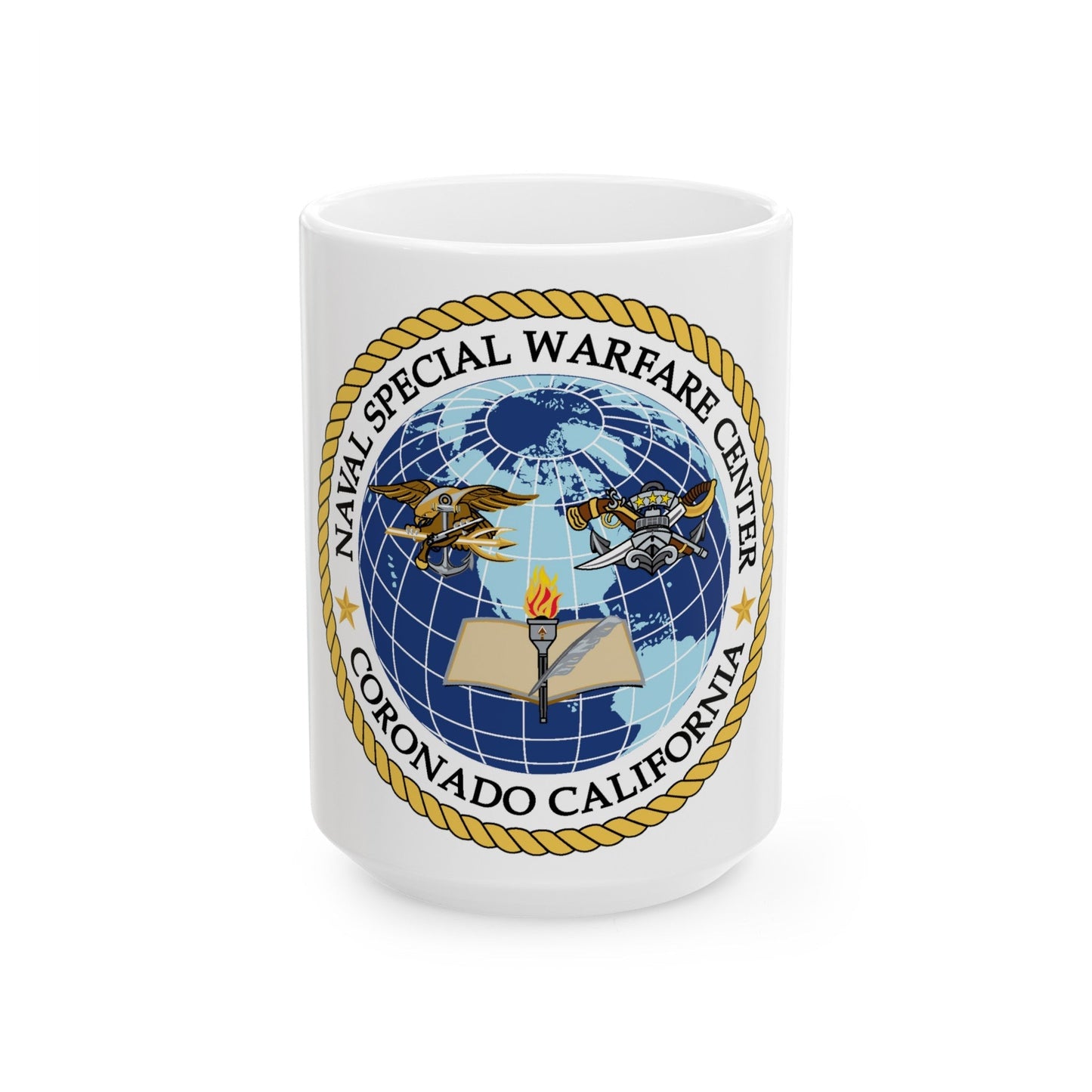 Naval Special Warfare Center Coronado CA (U.S. Navy) White Coffee Mug-15oz-The Sticker Space