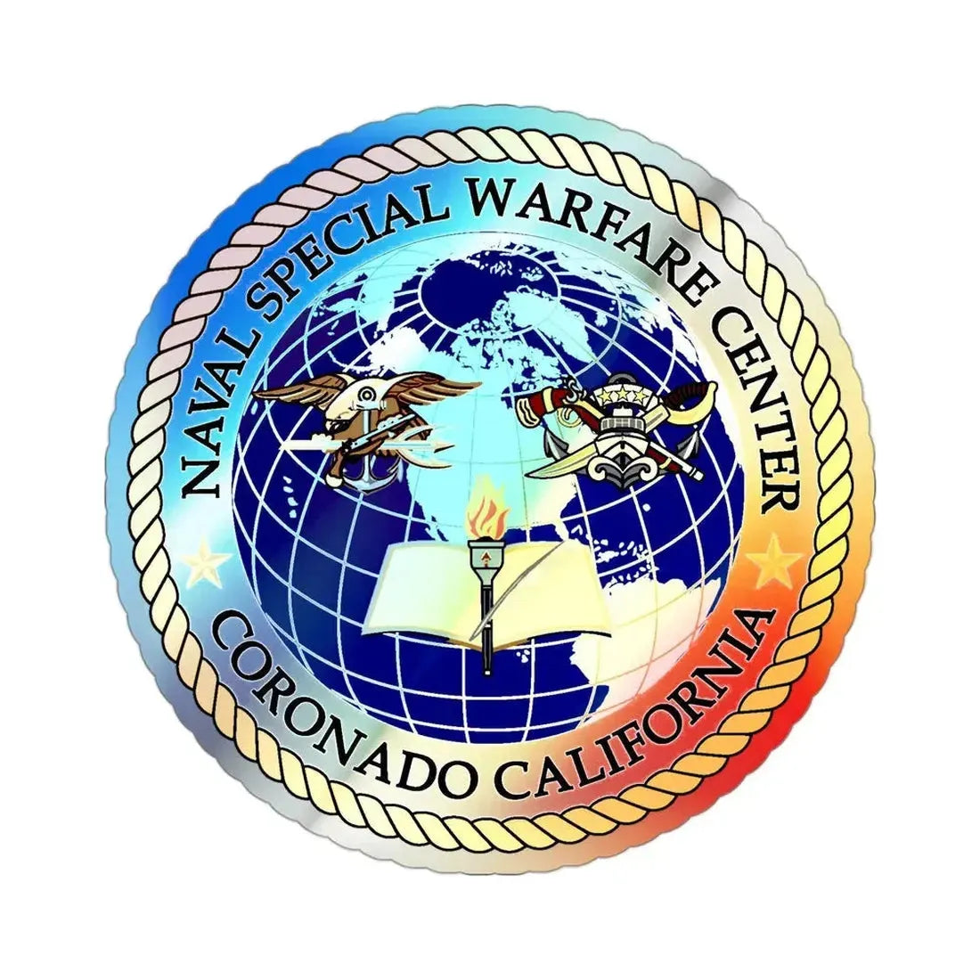 Naval Special Warfare Center Coronado CA (U.S. Navy) Holographic STICKER Die-Cut Vinyl Decal 3 Inch Holographic - The Sticker Space