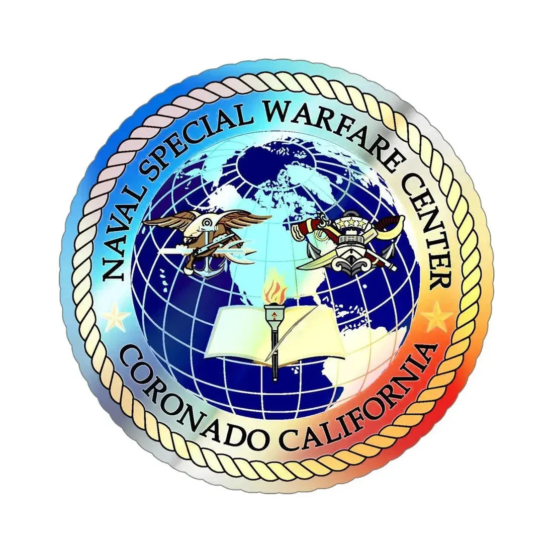 Naval Special Warfare Center Coronado CA (U.S. Navy) Holographic STICKER Die-Cut Vinyl Decal 6 Inch Holographic - The Sticker Space