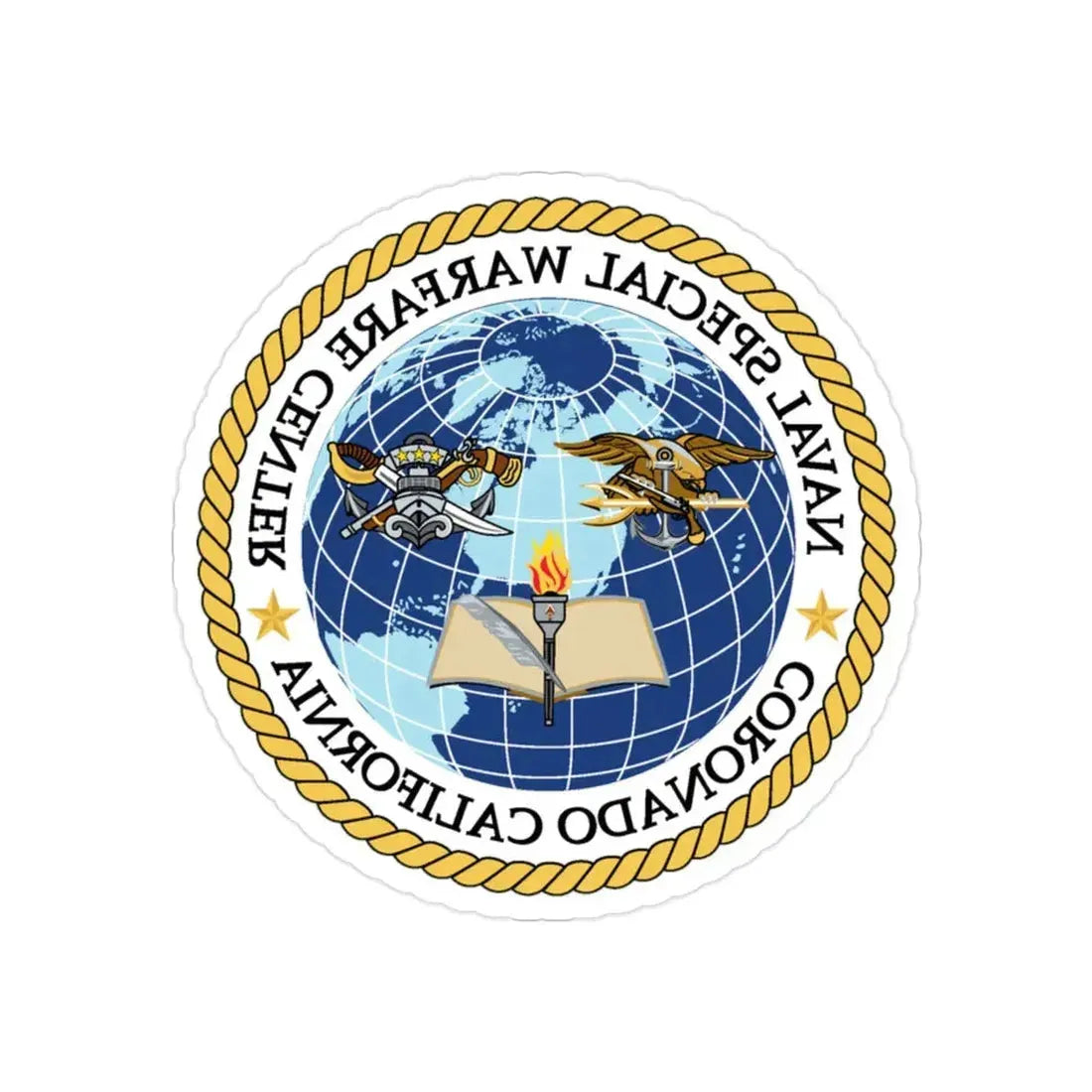 Naval Special Warfare Center Coronado CA (U.S. Navy) REVERSE PRINT Transparent Die-Cut STICKER 2 Inch Die-Cut Transparent - The Sticker Space