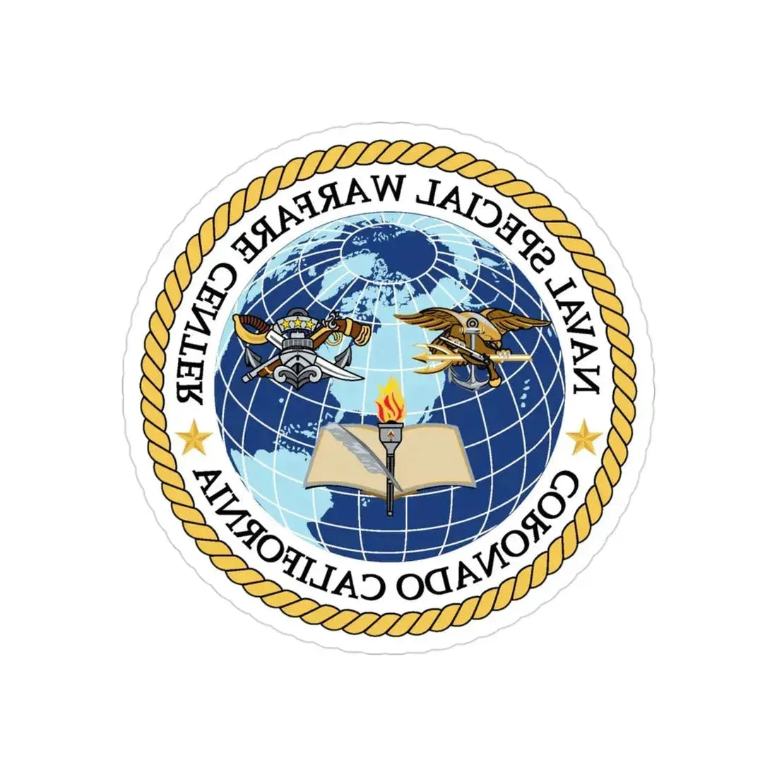 Naval Special Warfare Center Coronado CA (U.S. Navy) REVERSE PRINT Transparent Die-Cut STICKER 3 Inch Die-Cut Transparent - The Sticker Space