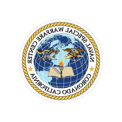 Naval Special Warfare Center Coronado CA (U.S. Navy) REVERSE PRINT Transparent Die-Cut STICKER 3 Inch Die-Cut Transparent - The Sticker Space