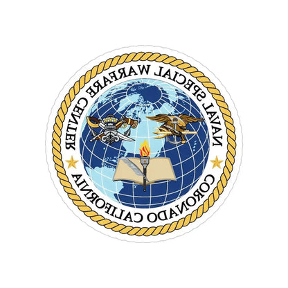 Naval Special Warfare Center Coronado CA (U.S. Navy) REVERSE PRINT Transparent Die-Cut STICKER 5 Inch Die-Cut Transparent - The Sticker Space