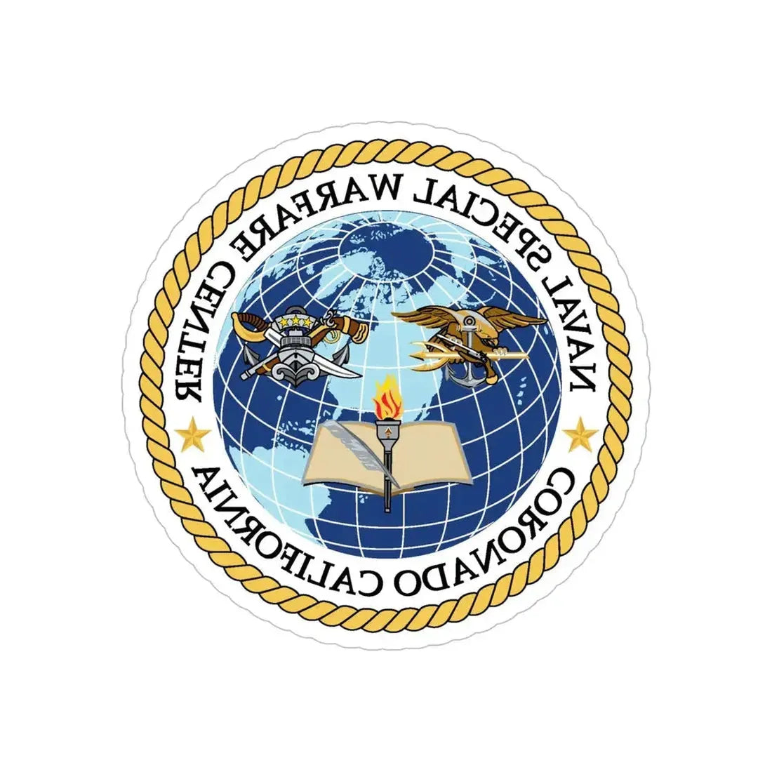 Naval Special Warfare Center Coronado CA (U.S. Navy) REVERSE PRINT Transparent Die-Cut STICKER 6 Inch Die-Cut Transparent - The Sticker Space