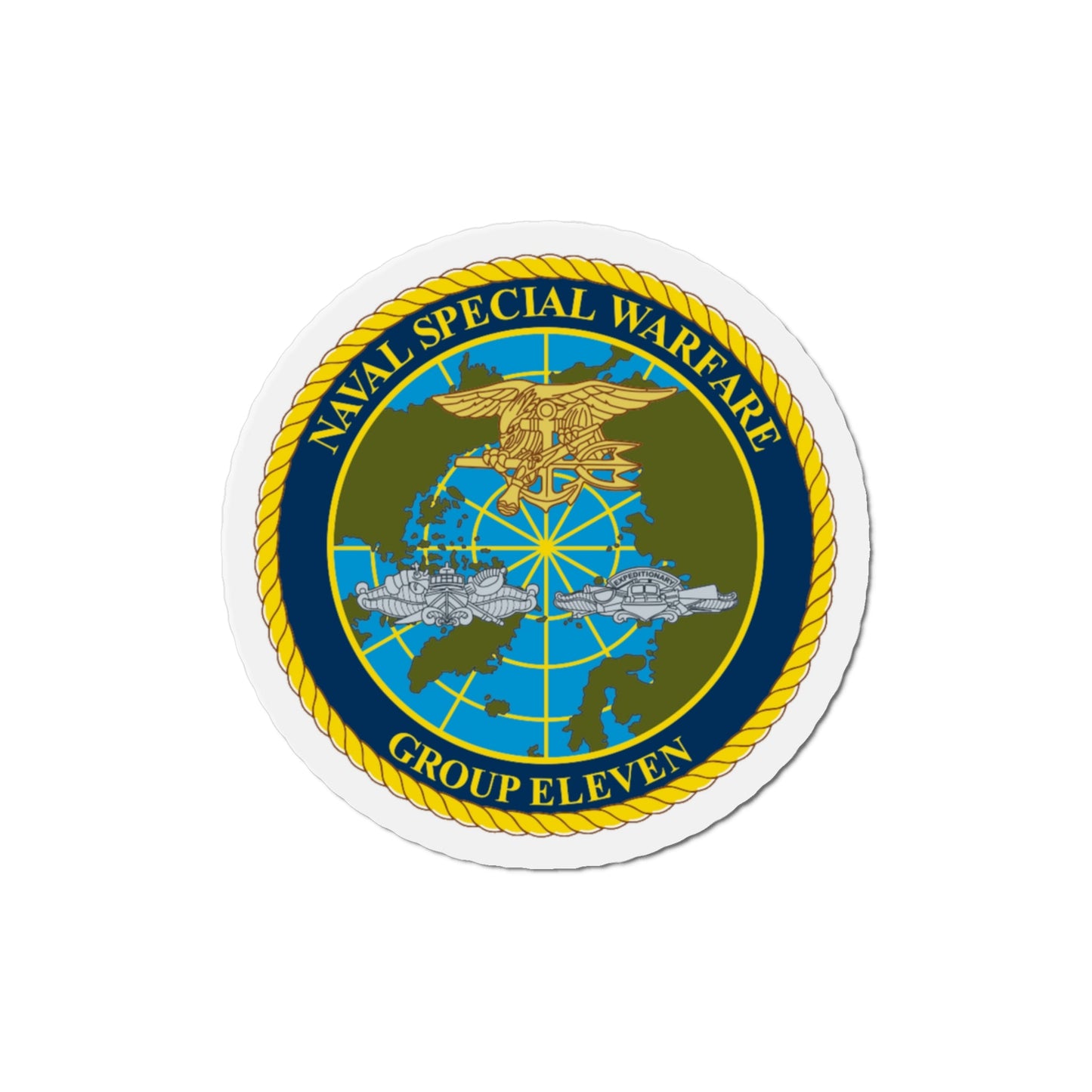 Naval Special Warfare Group 11 (U.S. Navy) Die-Cut Magnet-3" x 3"-The Sticker Space