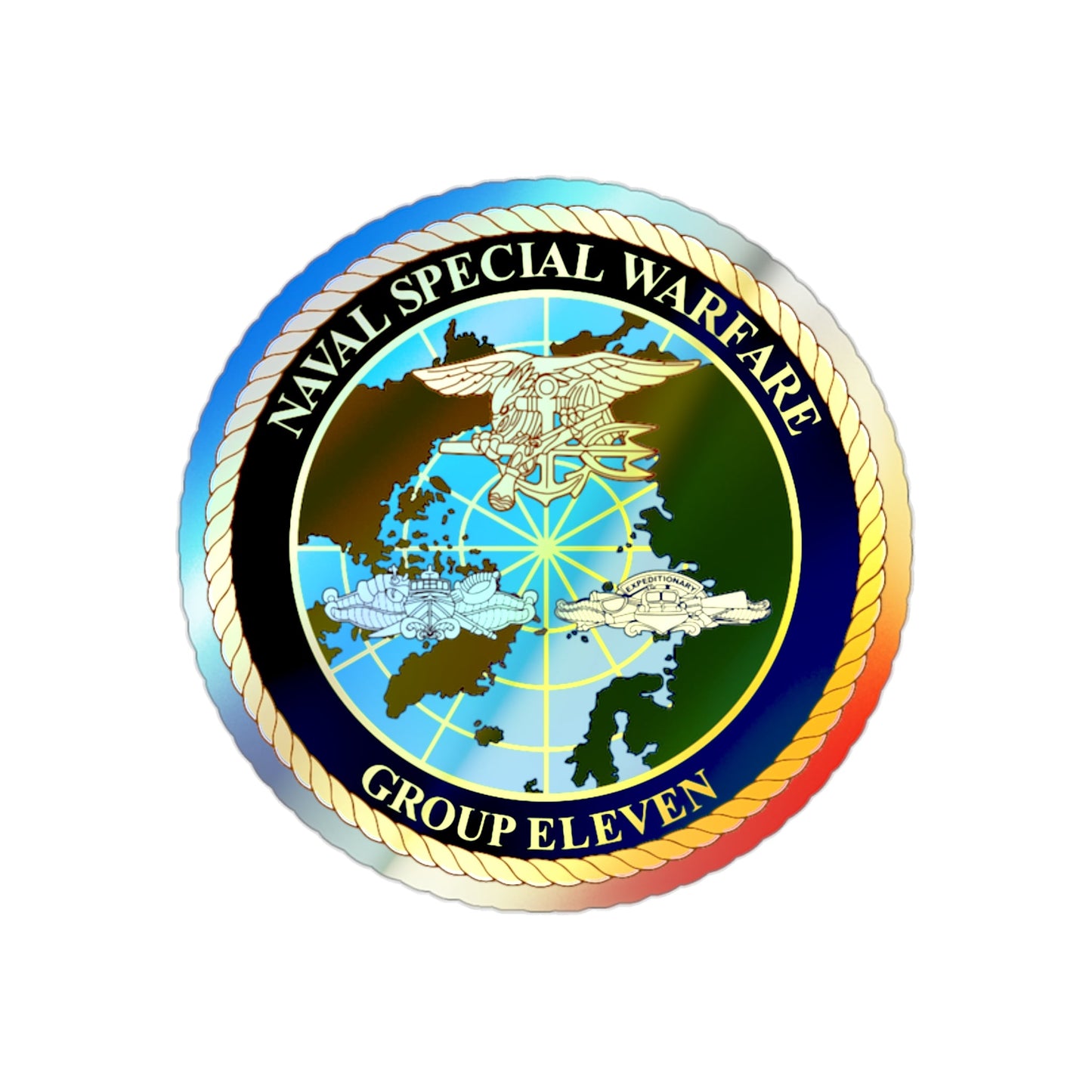 Naval Special Warfare Group 11 (U.S. Navy) Holographic STICKER Die-Cut Vinyl Decal-2 Inch-The Sticker Space