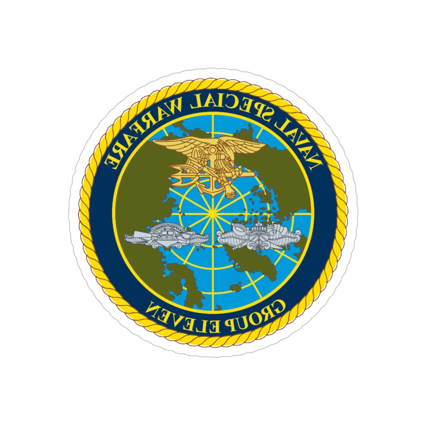 Naval Special Warfare Group 11 (U.S. Navy) REVERSE PRINT Transparent STICKER-4" × 4"-The Sticker Space