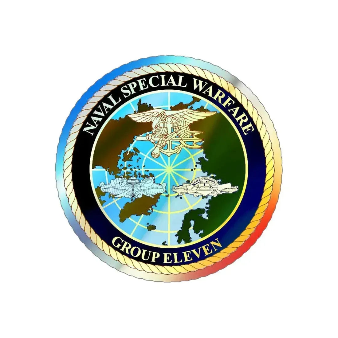 Naval Special Warfare Group 11 (U.S. Navy) Holographic STICKER Die-Cut Vinyl Decal 5 Inch Holographic - The Sticker Space
