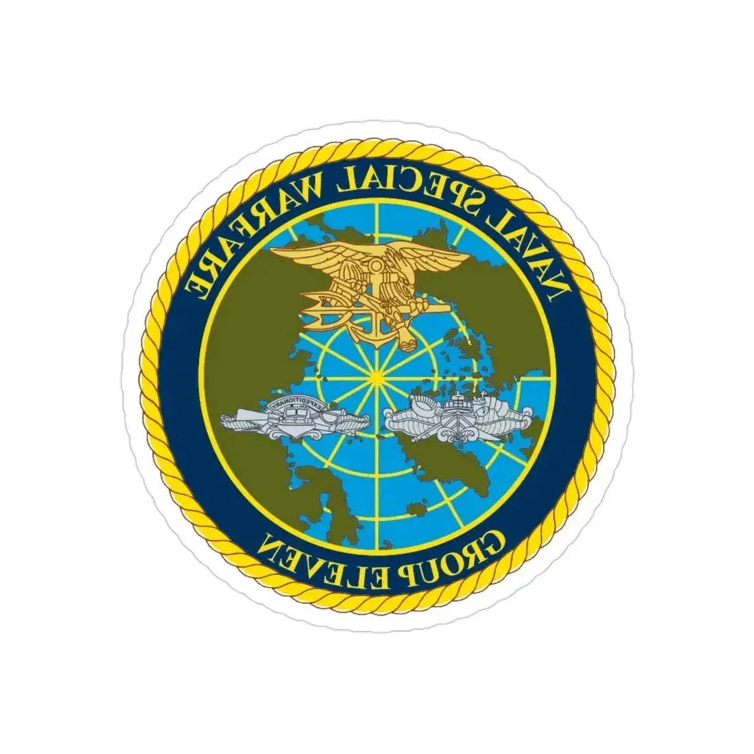Naval Special Warfare Group 11 (U.S. Navy) REVERSE PRINT Transparent Die-Cut STICKER 3 Inch Die-Cut Transparent - The Sticker Space