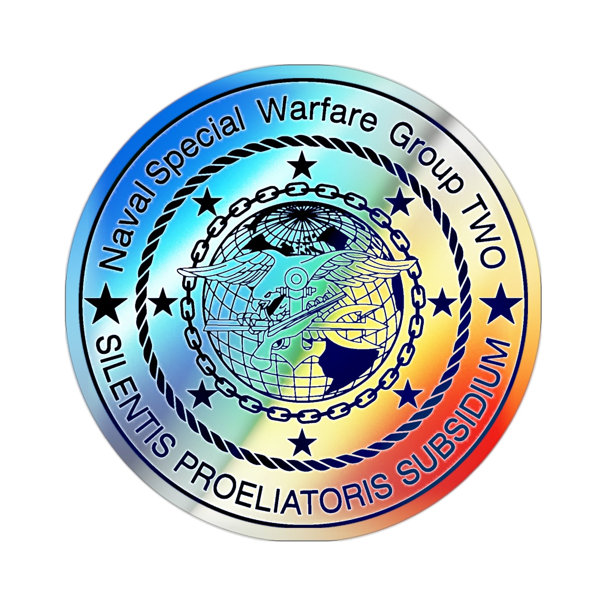 Naval Special Warfare Group 2 (U.S. Navy) Holographic STICKER Die-Cut Vinyl Decal-2 Inch-The Sticker Space