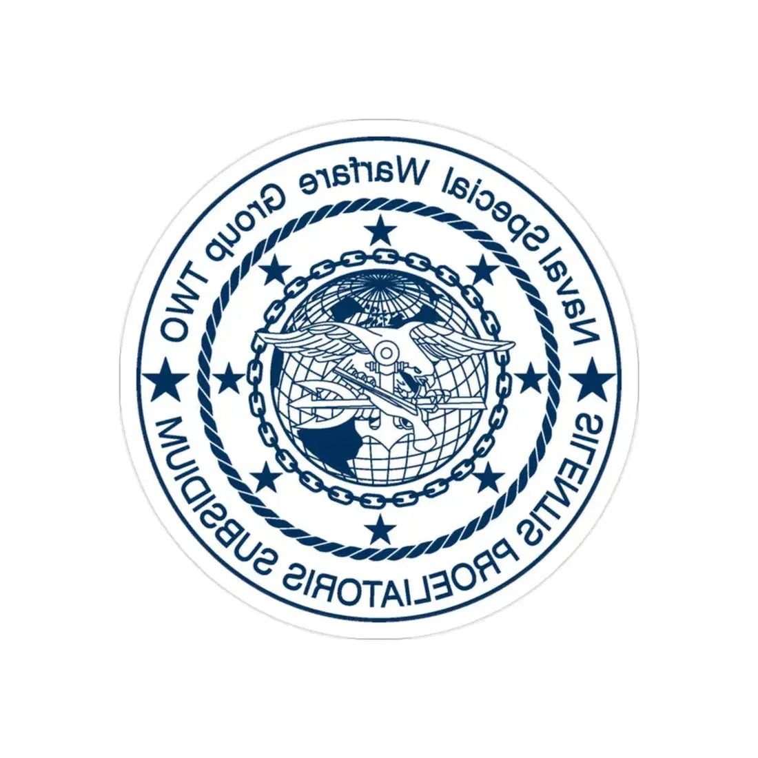 Naval Special Warfare Group 2 (U.S. Navy) REVERSE PRINT Transparent Die-Cut STICKER 2 Inch Die-Cut Transparent - The Sticker Space