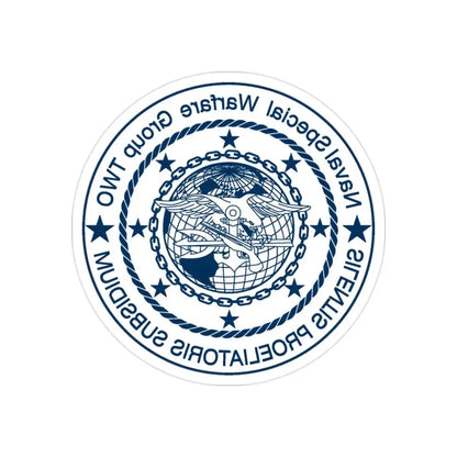 Naval Special Warfare Group 2 (U.S. Navy) REVERSE PRINT Transparent Die-Cut STICKER 2 Inch Die-Cut Transparent - The Sticker Space