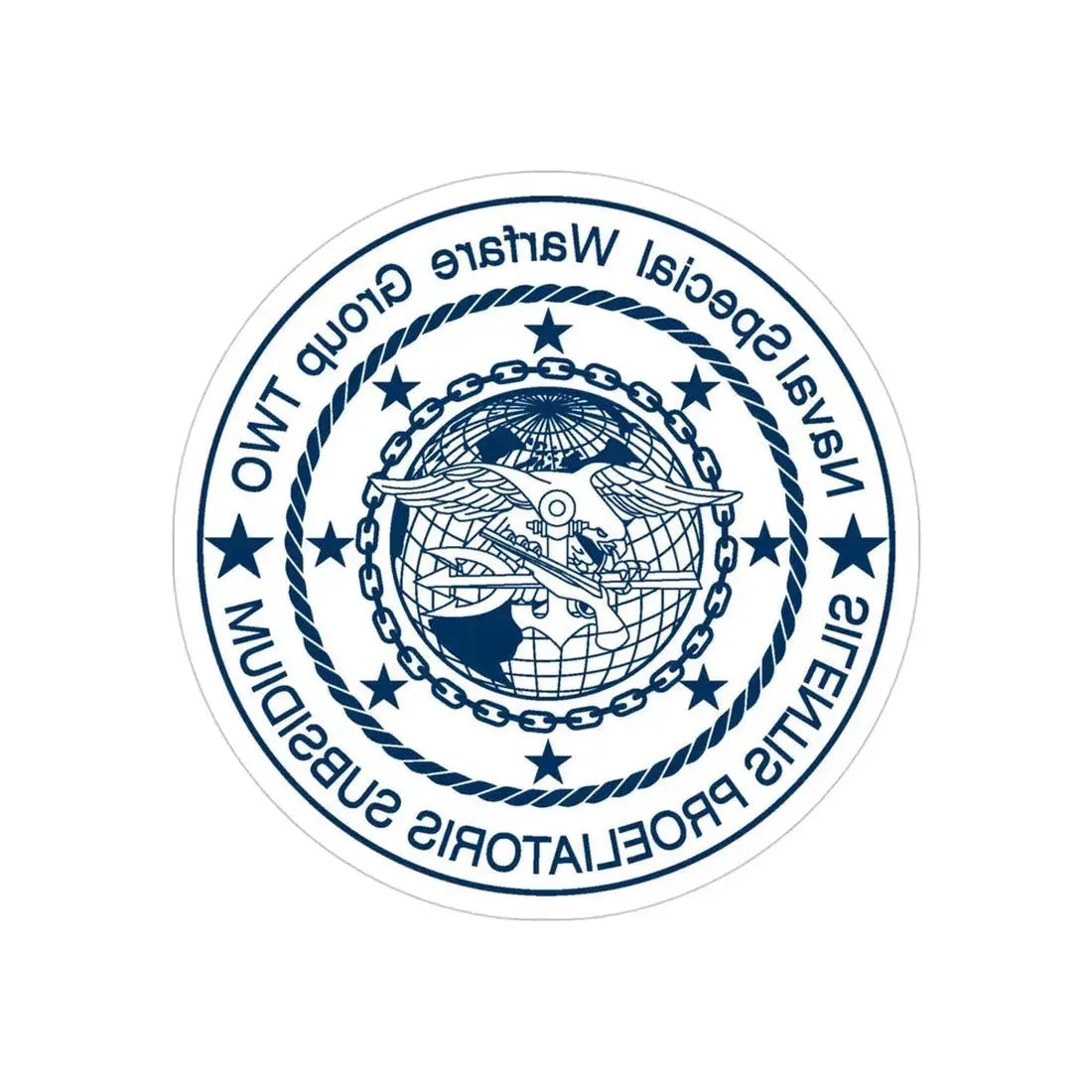 Naval Special Warfare Group 2 (U.S. Navy) REVERSE PRINT Transparent Die-Cut STICKER 4 Inch Die-Cut Transparent - The Sticker Space