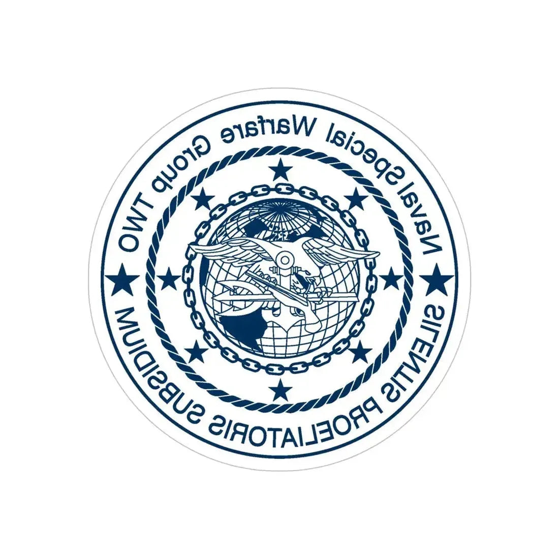 Naval Special Warfare Group 2 (U.S. Navy) REVERSE PRINT Transparent Die-Cut STICKER 5 Inch Die-Cut Transparent - The Sticker Space
