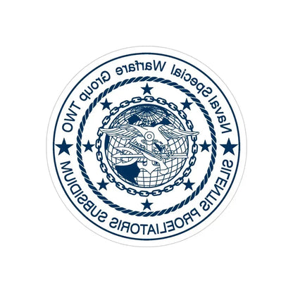 Naval Special Warfare Group 2 (U.S. Navy) REVERSE PRINT Transparent Die-Cut STICKER 5 Inch Die-Cut Transparent - The Sticker Space
