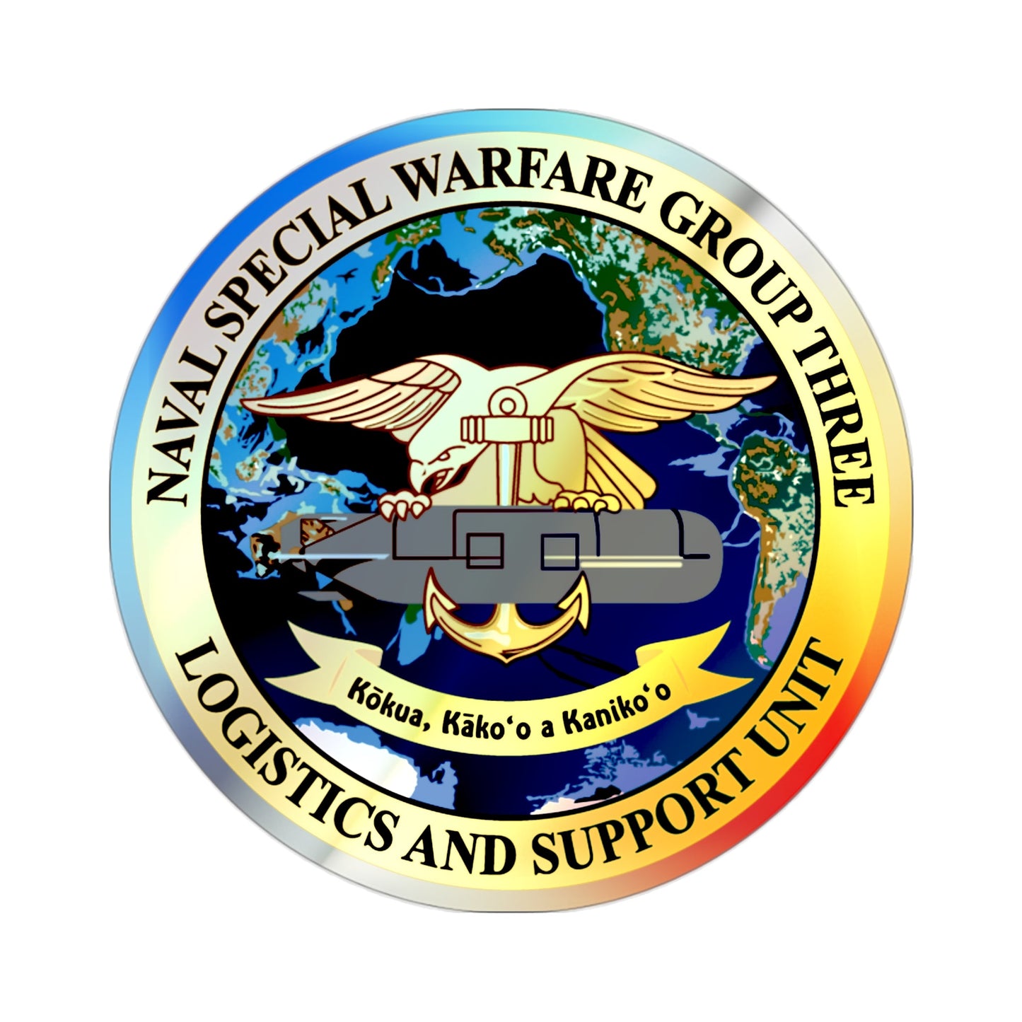 Naval Special Warfare Group 3 (U.S. Navy) Holographic STICKER Die-Cut Vinyl Decal-2 Inch-The Sticker Space