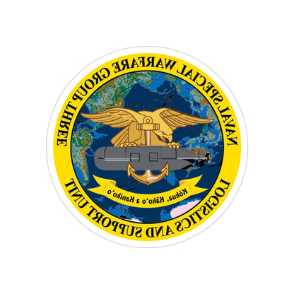 Naval Special Warfare Group 3 (U.S. Navy) REVERSE PRINT Transparent STICKER-4" × 4"-The Sticker Space