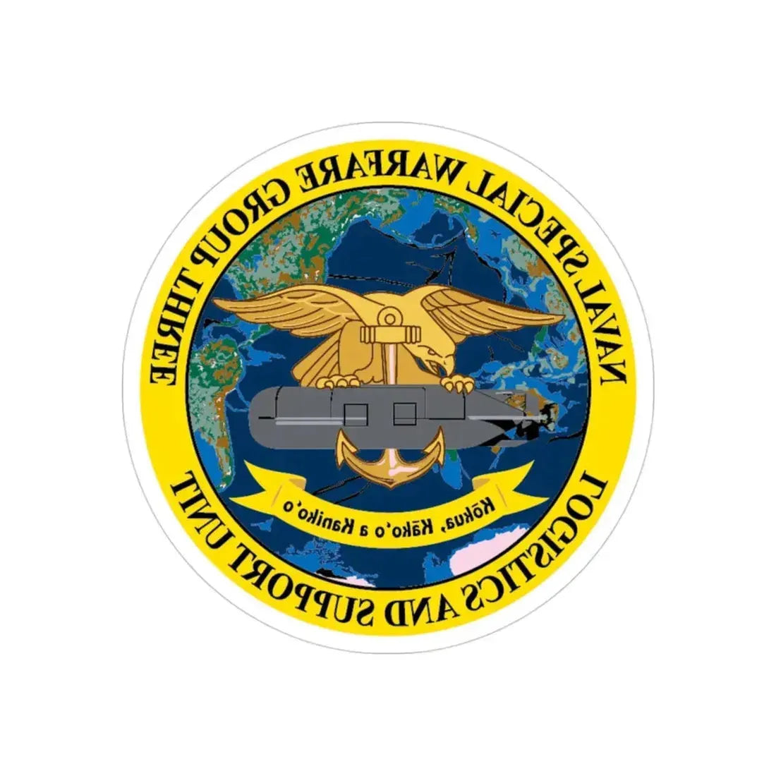 Naval Special Warfare Group 3 (U.S. Navy) REVERSE PRINT Transparent Die-Cut STICKER 3 Inch Die-Cut Transparent - The Sticker Space