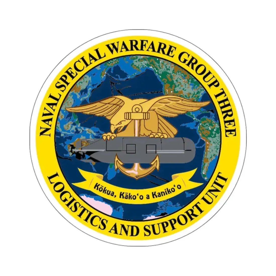 Naval Special Warfare Group 3 (U.S. Navy) STICKER Vinyl Kiss-Cut Decal 4 Inch White - The Sticker Space