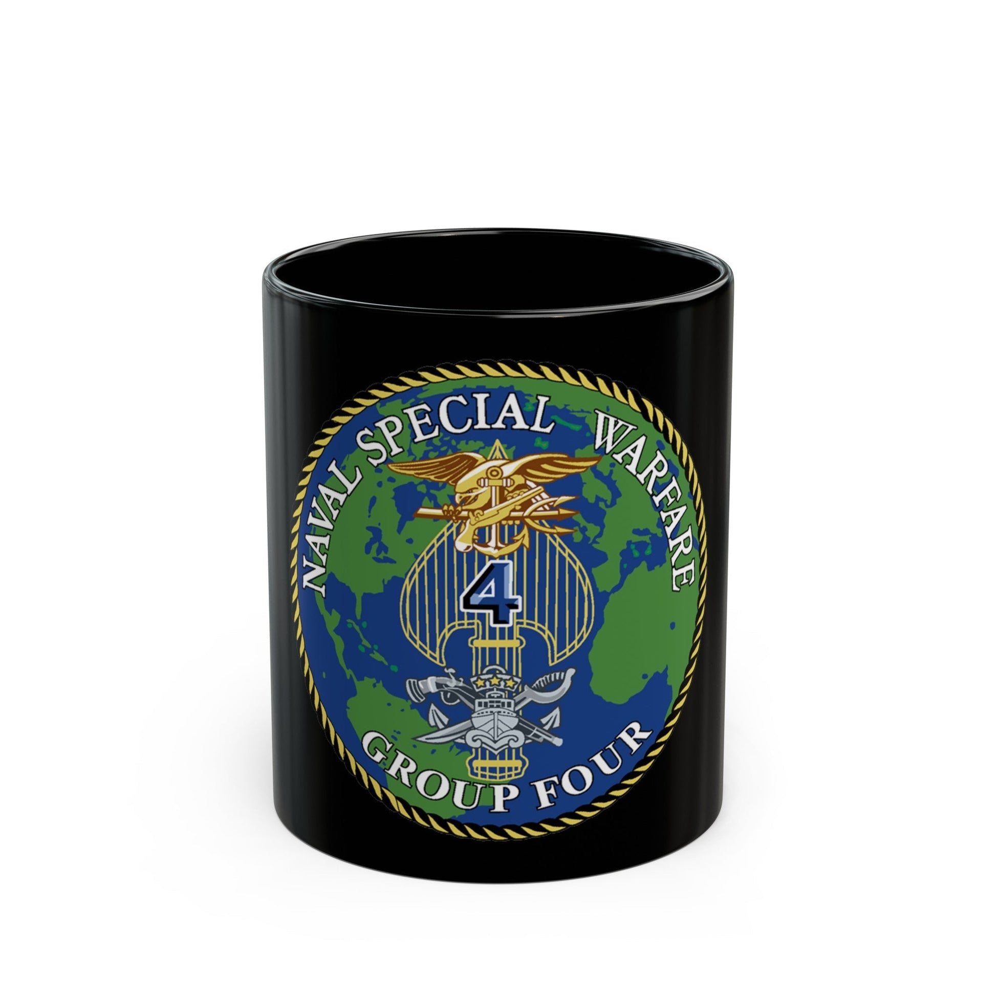 Naval Special Warfare Group 4 (U.S. Navy) Black Coffee Mug-11oz-The Sticker Space