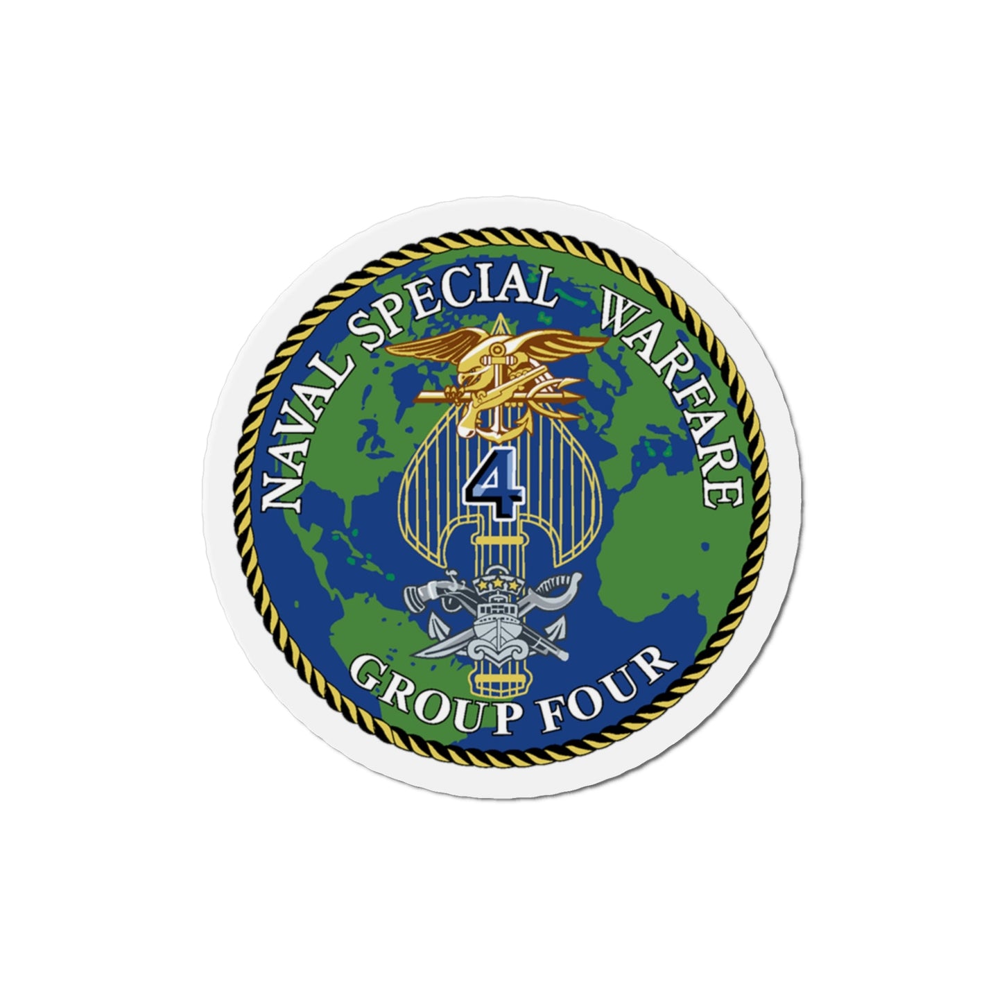 Naval Special Warfare Group 4 (U.S. Navy) Die-Cut Magnet-3" x 3"-The Sticker Space