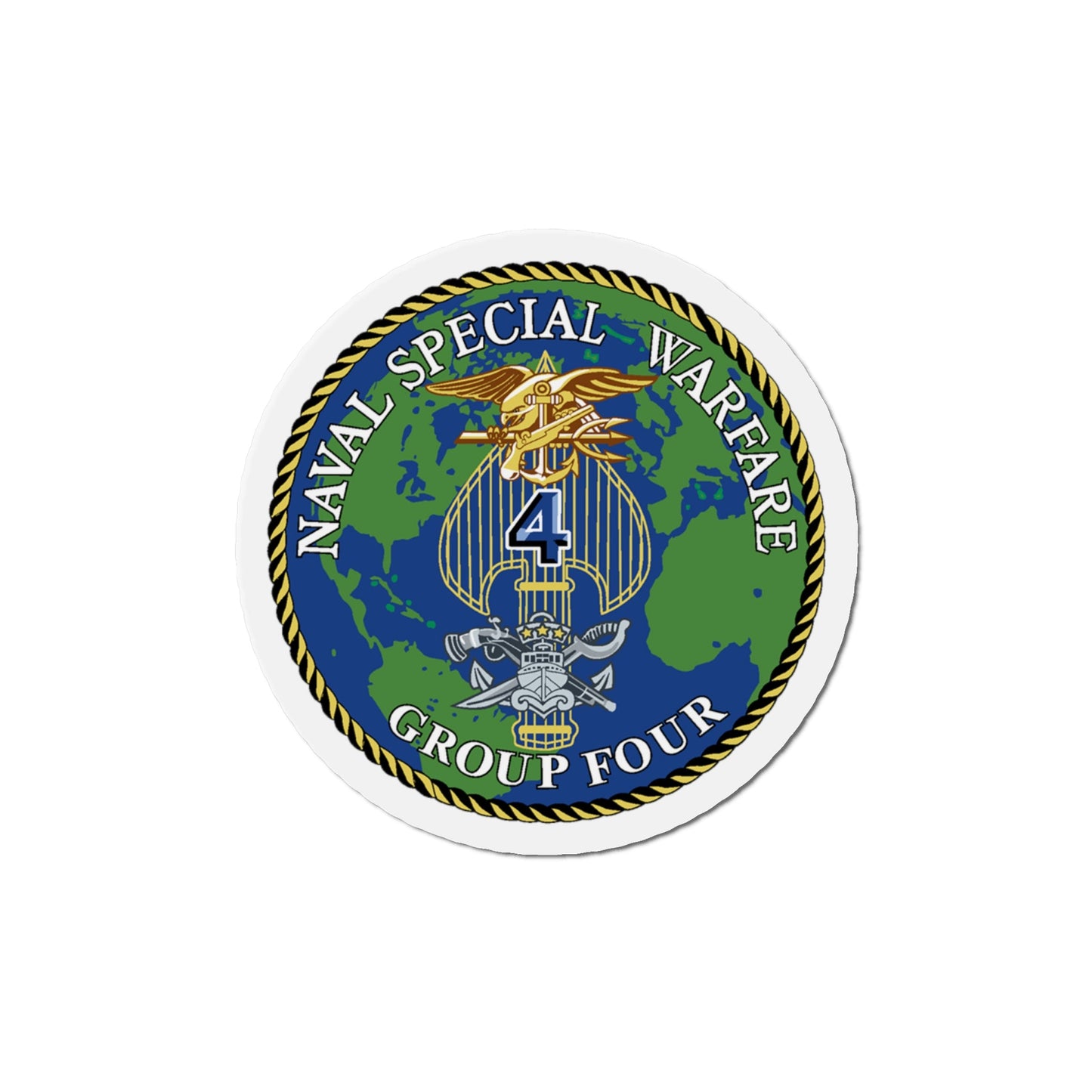 Naval Special Warfare Group 4 (U.S. Navy) Die-Cut Magnet-6 × 6"-The Sticker Space