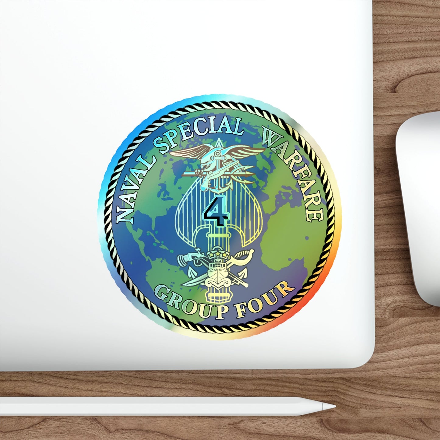 Naval Special Warfare Group 4 (U.S. Navy) Holographic STICKER Die-Cut Vinyl Decal-The Sticker Space