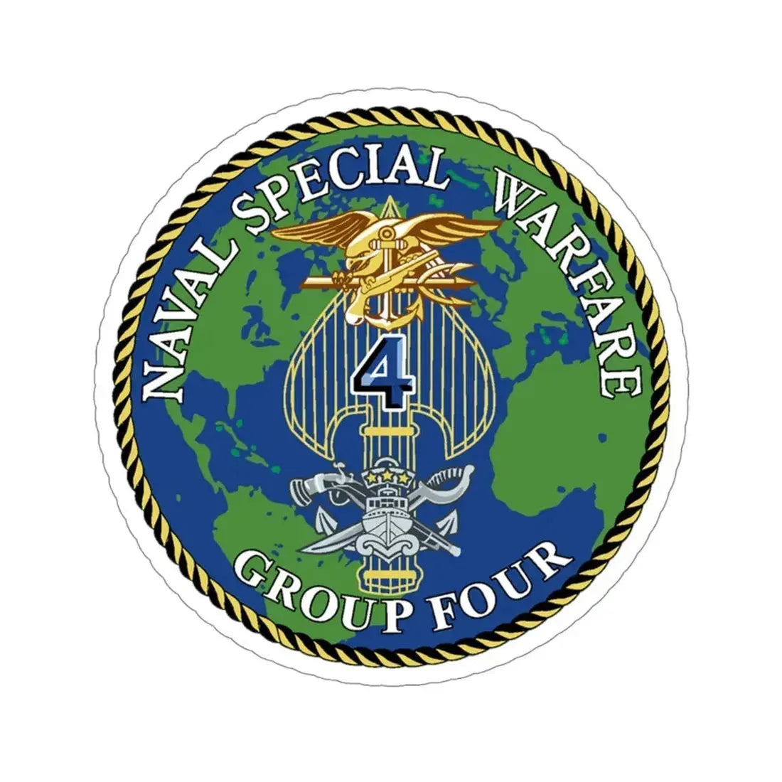 Naval Special Warfare Group 4 (U.S. Navy) STICKER Vinyl Die-Cut Decal 4 Inch - The Sticker Space