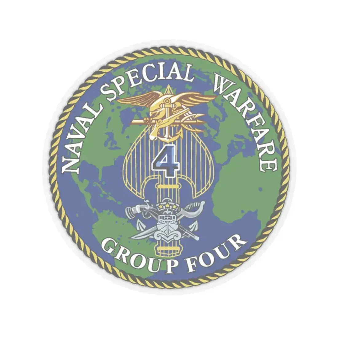 Naval Special Warfare Group 4 (U.S. Navy) STICKER Vinyl Kiss-Cut Decal 4 Inch Transparent - The Sticker Space