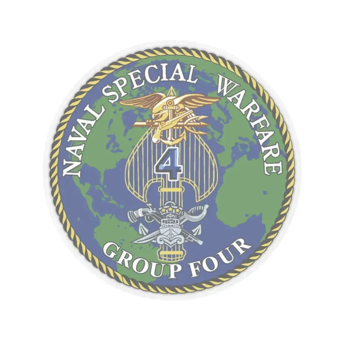 Naval Special Warfare Group 4 (U.S. Navy) STICKER Vinyl Kiss-Cut Decal 6 Inch Transparent - The Sticker Space