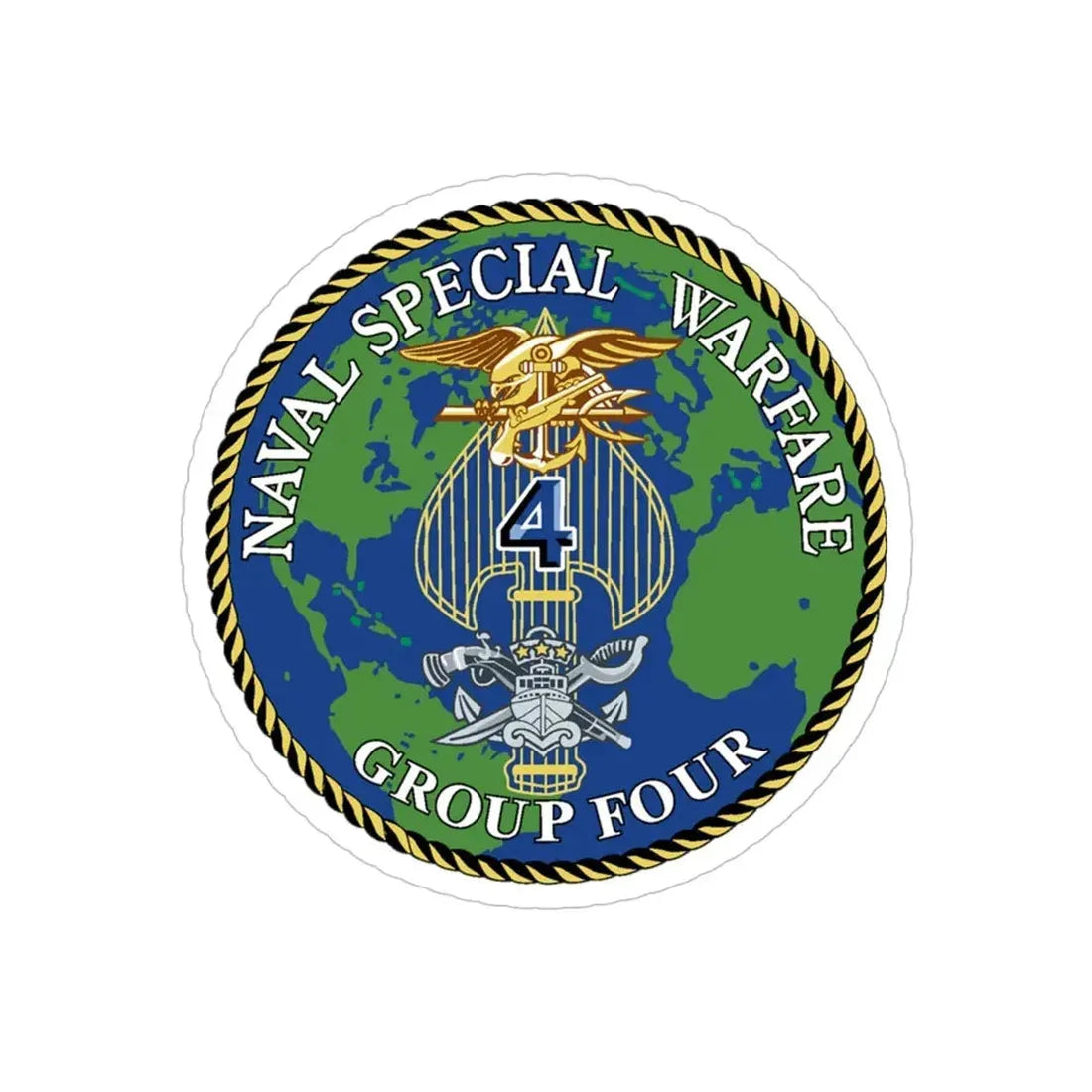 Naval Special Warfare Group 4 (U.S. Navy) Transparent STICKER Die-Cut Vinyl Decal 4 Inch Transparent - The Sticker Space