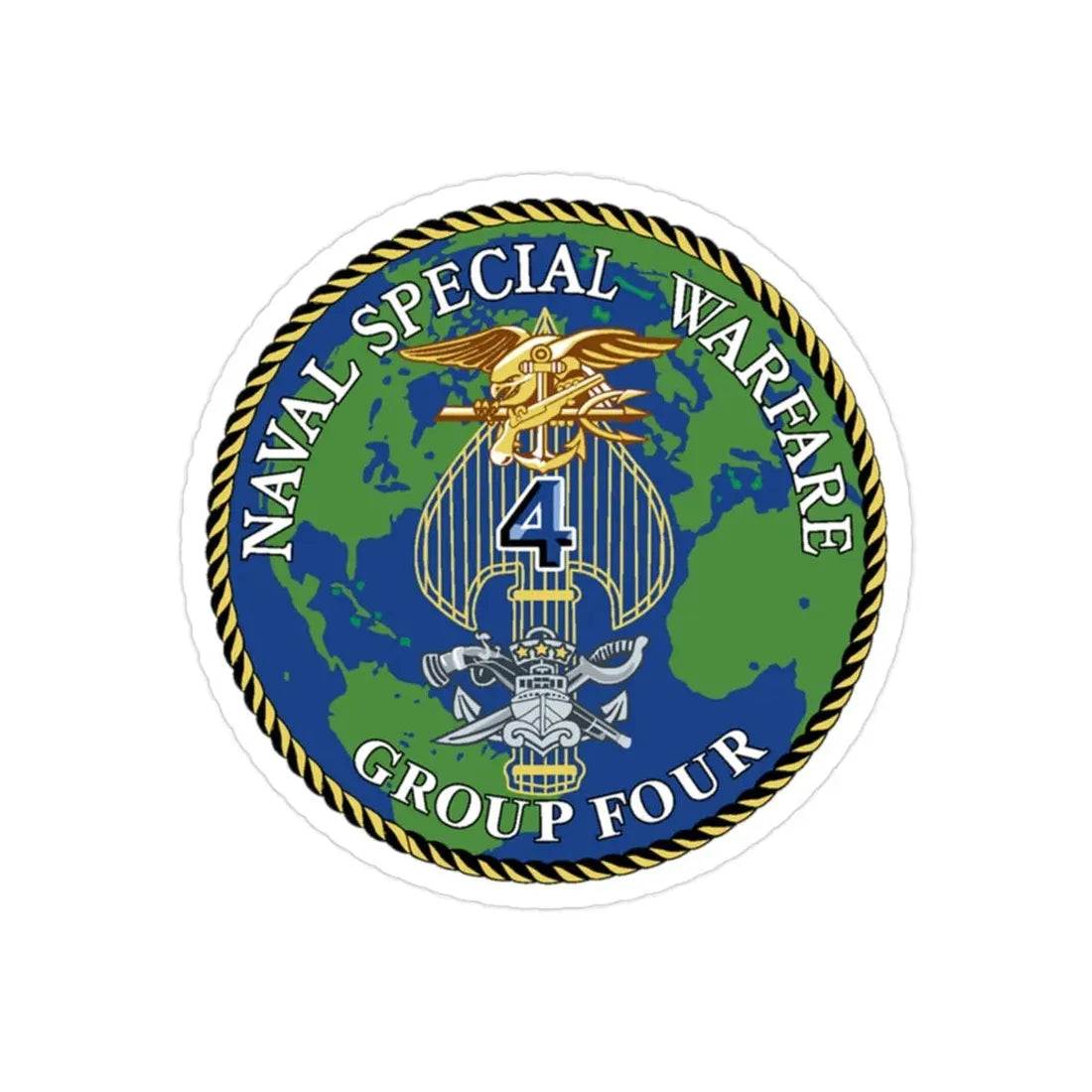 Naval Special Warfare Group 4 (U.S. Navy) Transparent STICKER Die-Cut Vinyl Decal - The Sticker Space