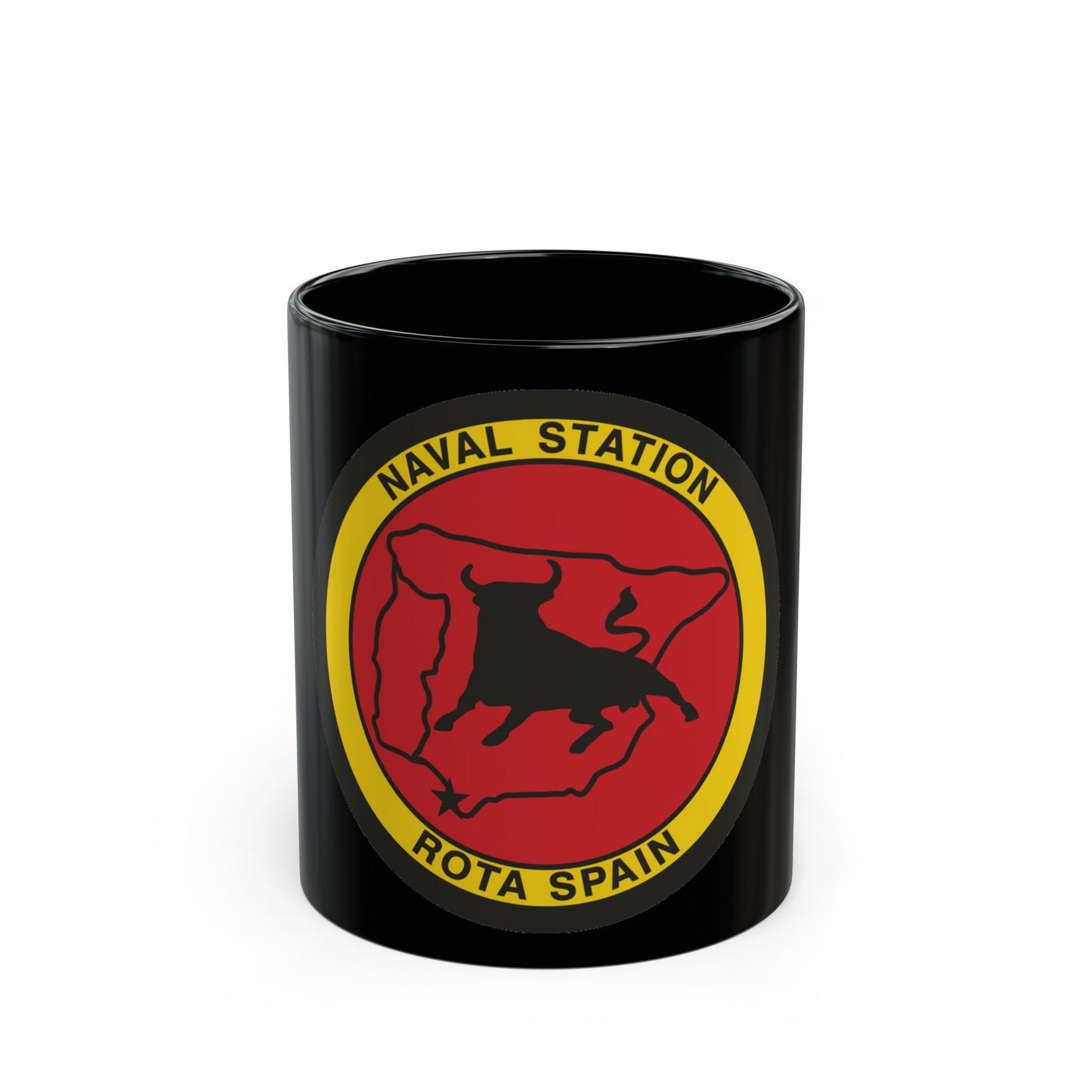 Naval Station Rota Spain (U.S. Navy) Black Coffee Mug-11oz-The Sticker Space