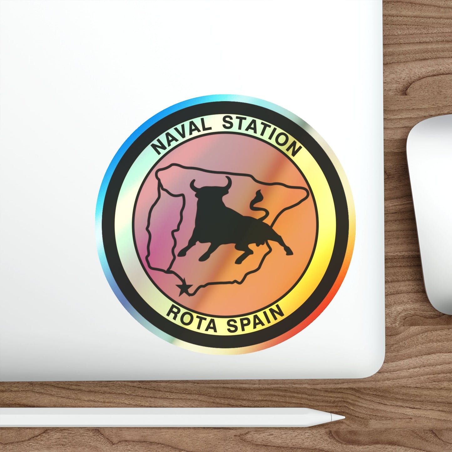 Naval Station Rota Spain (U.S. Navy) Holographic STICKER Die-Cut Vinyl Decal-The Sticker Space