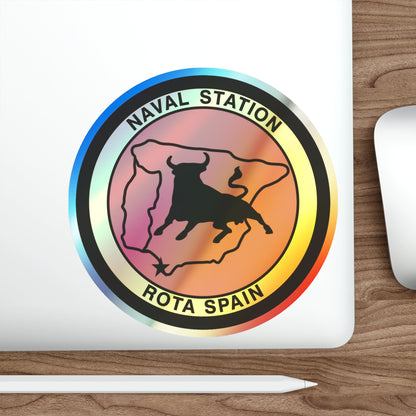 Naval Station Rota Spain (U.S. Navy) Holographic STICKER Die-Cut Vinyl Decal-The Sticker Space